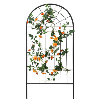 4 Foot Matte Black Garden Lattice Trellis