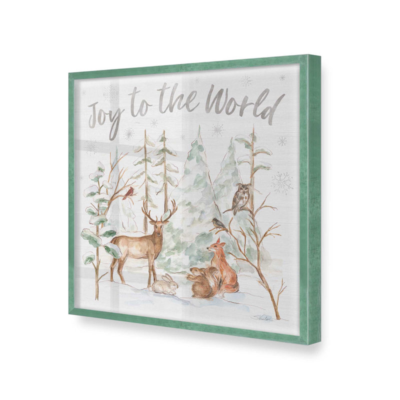 Impression de Woodland Winter Wishes II, Cadre simple Lemon Grass, bois massif, H 21,5 po x l 21,5 po