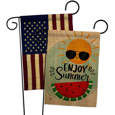 Drapeau de jardin 19 x 13 po Enjoy Summer