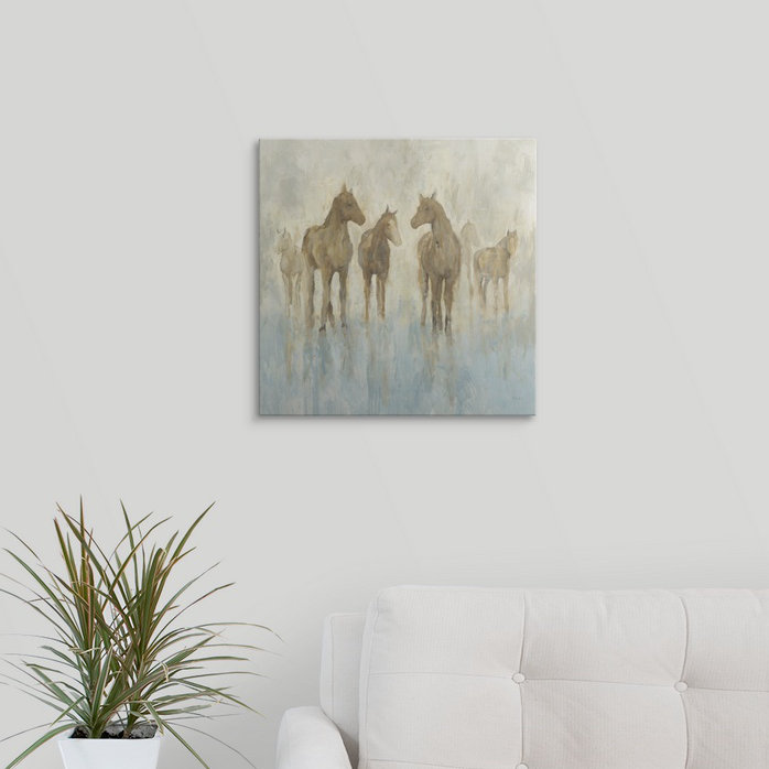 «Horses», reproduction d'art, H 35 po x l 35 po x P 1,5 po, Toile