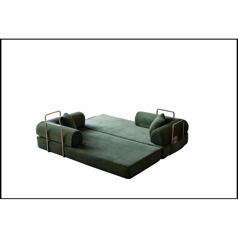 Canapé-lit convertible au sol avec dossier coussiné et conception modulaire pour le confort du salon