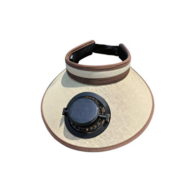 Kbndieu Outdoors Sun Protection Hat and Summer Rechargeable Solar-Powered Fan Visor and Wide-Brimmed U V Resistants Open-Top Sun Hat