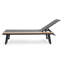 Chaise longue Waterloo avec table d'appoint en bois attachée, ensemble de 2