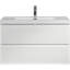 Meuble-lavabo flottant 36 po avec lavabo, meuble-lavabo mural moderne avec lavabo en résine et tiroirs à fermeture en douceur, blanc brillant 24V11-36GW