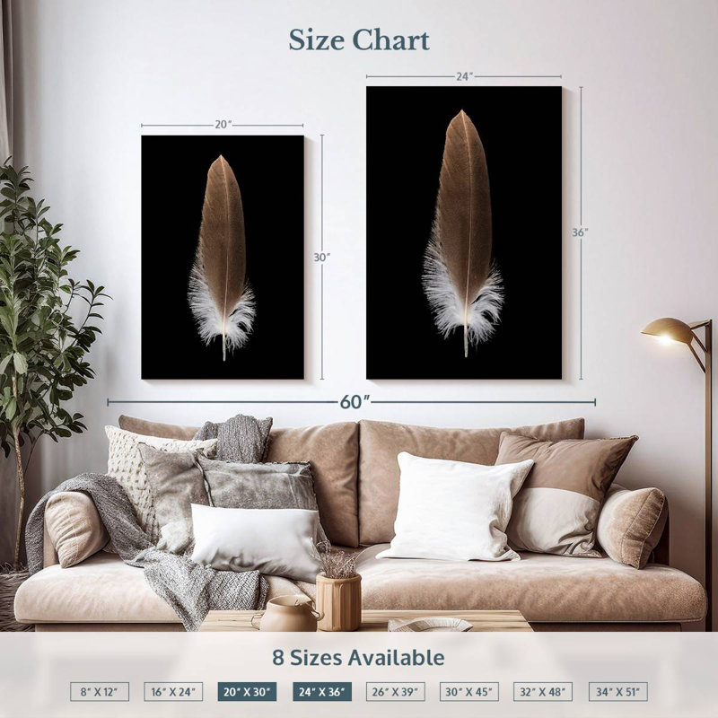 Kerner Eagle's Brown Feather, 36" H x 24" W