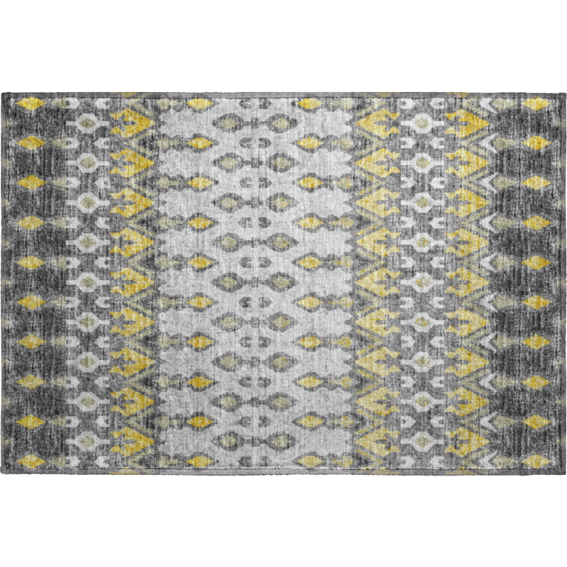 Premium Machine Washable Driessen AMF72 Gray Rug, Rectangle 1'8" x 2'6"