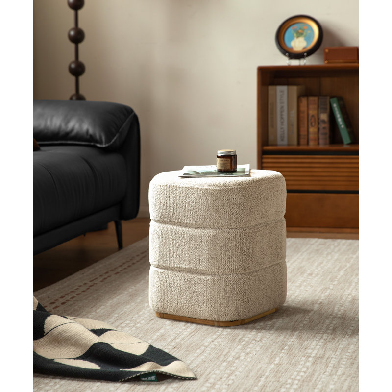 Tabouret de coiffeuse rembourré en chenille, tabouret de maquillage moderne avec base en bois massif pour chambre à coucher