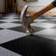 Carreaux de sol de garage à emboîtement, carreaux de garage modulaires emboîtables de 20,2 x 20,2 x 0,2 po, tapis en PVC antidérapant à motif de losanges pour atelier, entrepôt, salle d'outils, noir-124456391