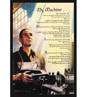 « my machine » par pat holbrooke, affiche rétro