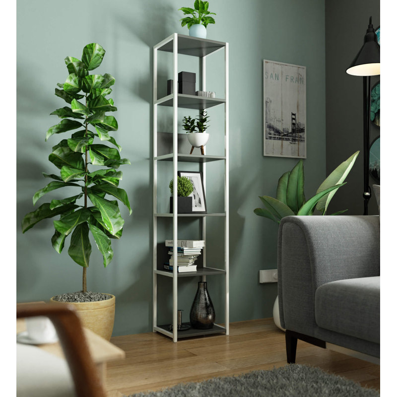 Shavonya 192cm H Metal Bookcase, (6 Shelves) 192cm H x 40cm W x 32cm D