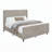 High Headboard Corduroy Upholstered Bed Frame with Vertical Stripe Wingback and High Footboard No Box Spring Needed-2040588226-2040588224