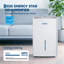 Déshumidificateur haute capacité de 35 chopines pour la maison - couverture jusqu'à 4500 pieds carrés - silencieux 50dB, réservoir de 1,45 gallon, filtre réutilisable, arrêt automatique, efficacité certifiée - blanc