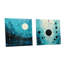 Bleu noir abstrait minimalisme lignes rondes I - Minimalisme acrylique ensemble d'art mural en verre-103922705