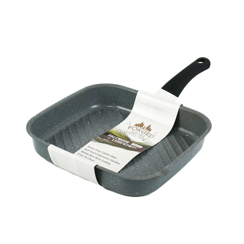 25cm Non-Stick Carbon Steel Grill Pan / Griddle Set