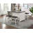 Off-White And Dark Counter Height Dining Table With Storage Cabinet Base, Solid Wood, Ideal For Modern Farmhouse Decor