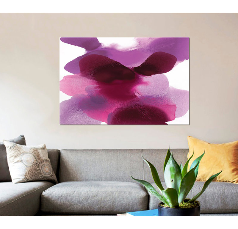 « magenta dérivant », impression sur toile, H 8 po x l 12 po x P 0,75 po, Toile tendue, Pas de tapis