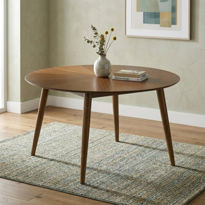 Ingar Round Dining Table with Round Tapered Legs