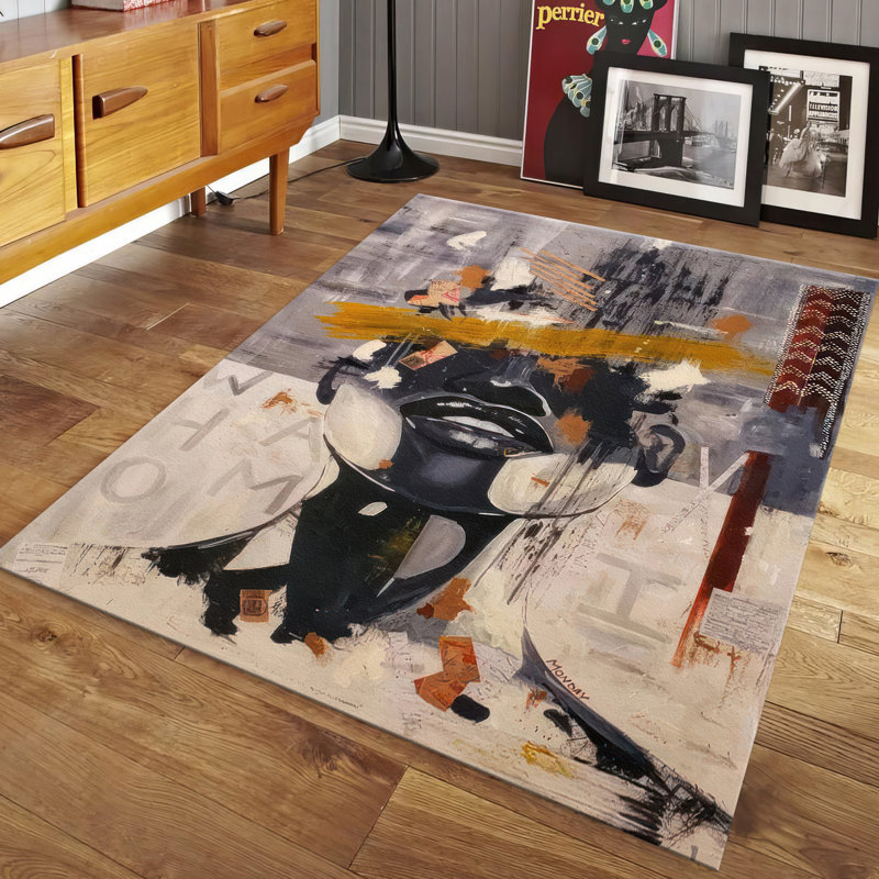 Elegant Soft Non-Woven Printed Rug with Intricate Floral Pattern in Subtle Earth Tones Perfect for Enhancing Your Living Room or Bedroom Decor