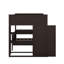 Lit mezzanine double avec lit autonome, tablettes, bureau et garde-robe-167959488