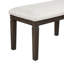 Banc Vcyce, siège en tissu texturé beige 58 po, pieds brun espresso