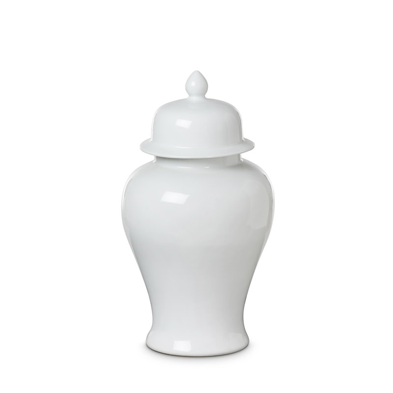 Imperial Ceramic Ginger Jar, Indigo, Small, 17.71" H x 9.84" W x 9.84" D, Ivory, 34 pieces