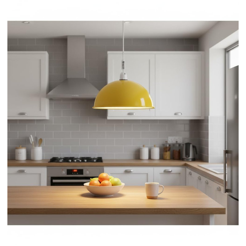 8.27" Dome Pendant Lamp Shades 3-Pack, Yellow