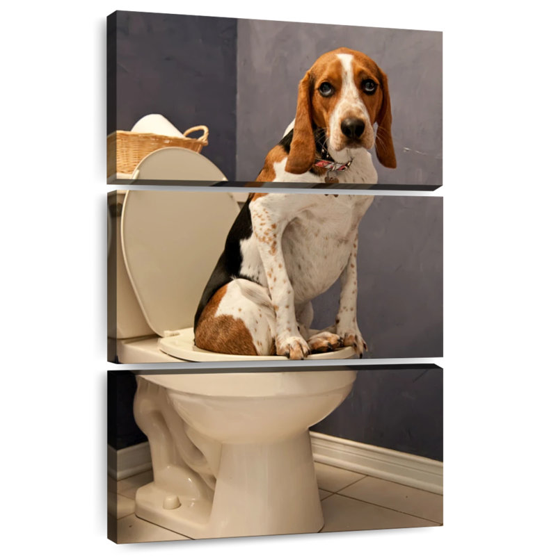 Ketti Hound Toilet Time, 57" H x 36" W