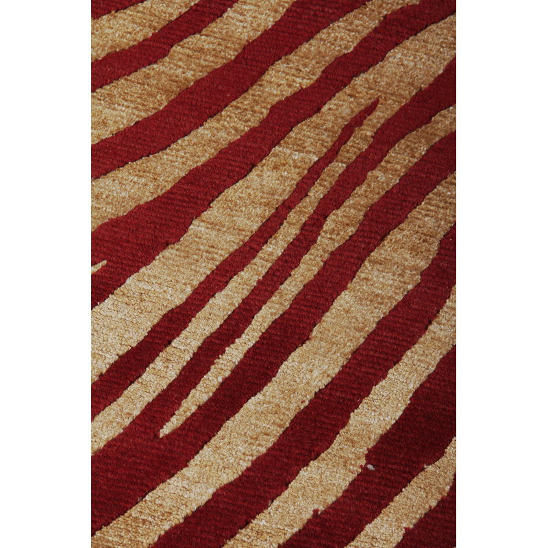 Wilderness Abstract Area Rug in Red/Beige, Rectangle 8'6" x 11'6"