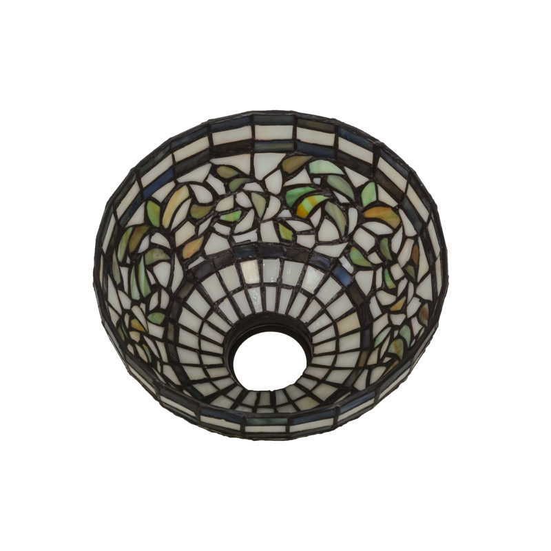 Abat-jour tournant 8 po de large Tiffany, H 5 po x l 8 po x P 8 po, Jaune / vert / ambre / mauve Bleu