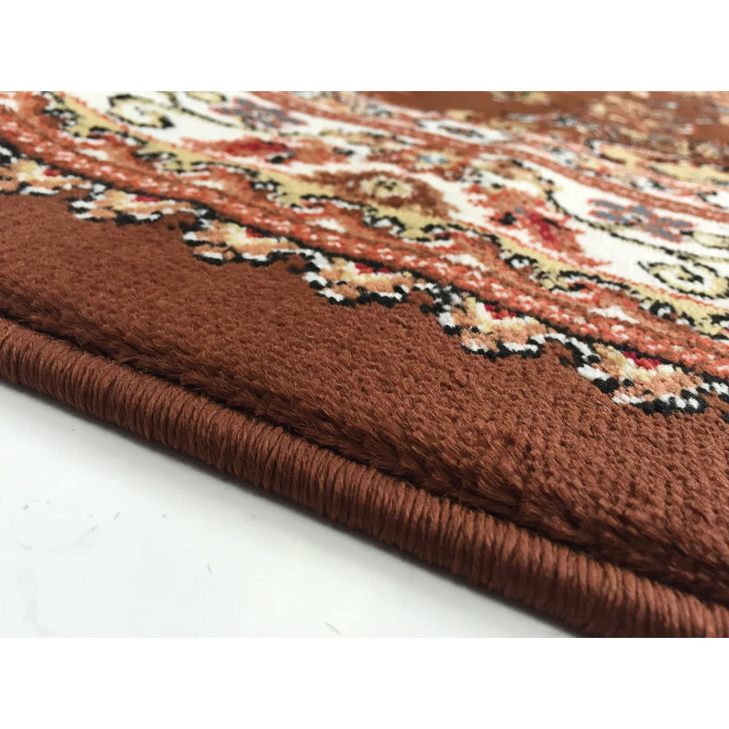 Tapis oriental brun / blanc Selman, Rectangle 5 pi 3 po x 7 pi 1 po