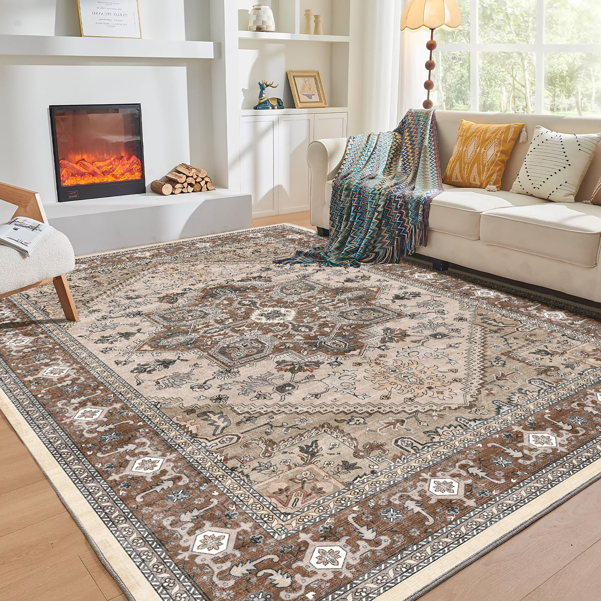 Bloomsbury Market 6 ft. x 9 ft. Faux Cashmere Area Rug for Living Room ...