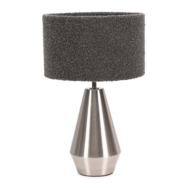 Metal Table Lamp, Charcoal Grey, Silver