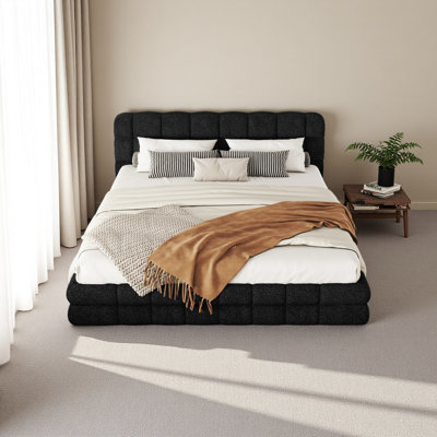 Grand lit plateforme tapissier
