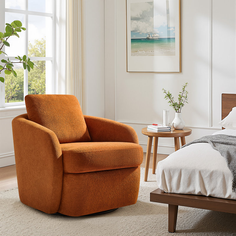 Fauteuil pivotant rembourré 28,7 po, Orange