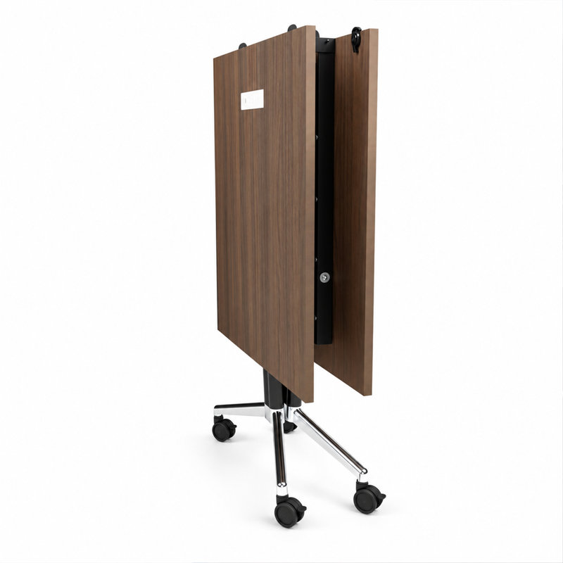 Table de formation mobile pliable avec prises électriques, table de conférence modulaire pour 6 à 8 personnes, Noyer foncé