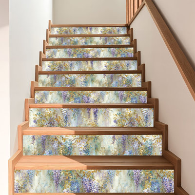Papier peint auto-adhésif de luxe à effet de serre à motif d'aquarelle florale auto-adhésive et amovible 17,7 po x 118 po (45 x 300 cm)