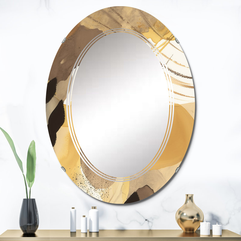 Azami - Miroir mural moderne ovale, 36 po x 24 po