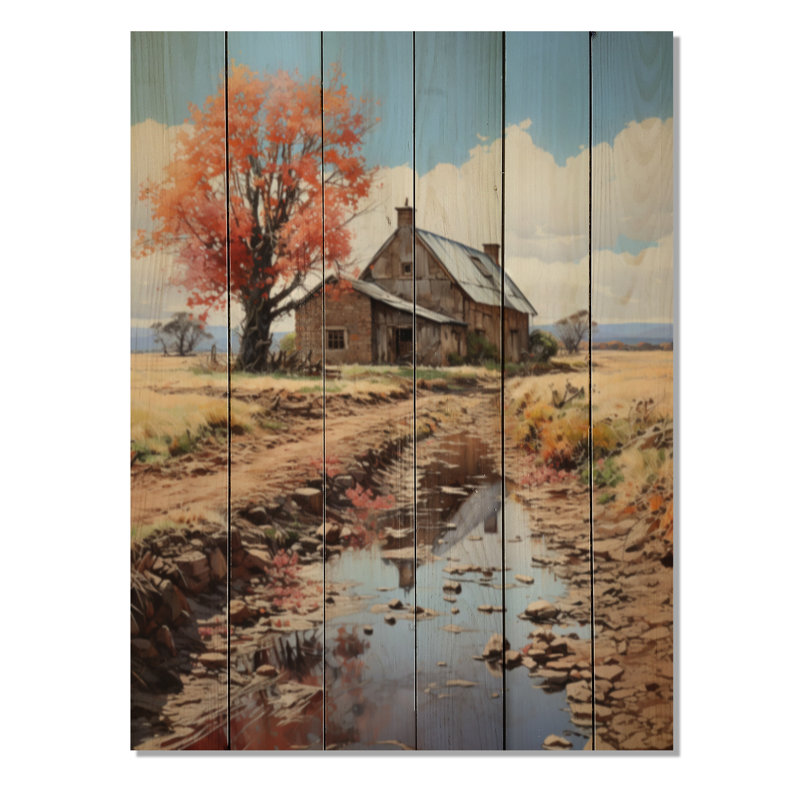 Farmhouse Dreams On Wood Print, H 40 po x l 30 po x P 0,78 po