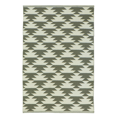 Eason Rectangle 60 cm x 90 cm Geometric Hand Knotted Area Rug