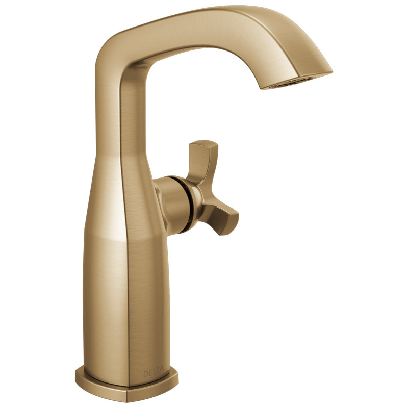 Single Handle Mid-Height Bathroom Faucet, Lumicoat  Champagne Bronze