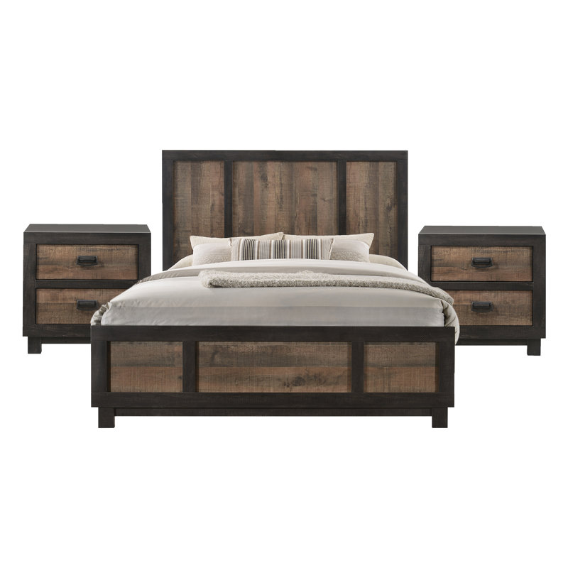 Berke King 3PC Bedroom Set, King, 3 Pcs: Bed, 2 Nightstands