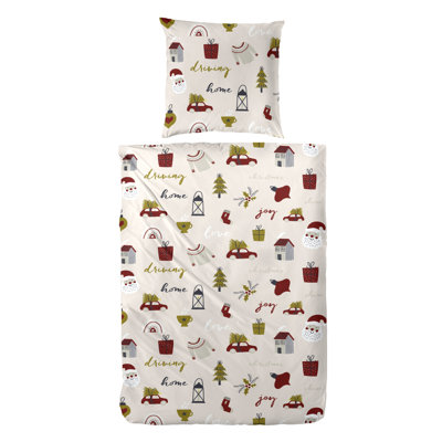 Frode Cotton Block Print Duvet Cover Set with Pillow Shams