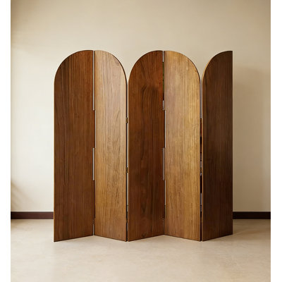 Cloison pliable en bois massif arqué multi-panneaux