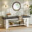 47" Farmhouse Entryway Shoe Bench With Cushion, Wooden End Of Bed Bench With Storage Shelf