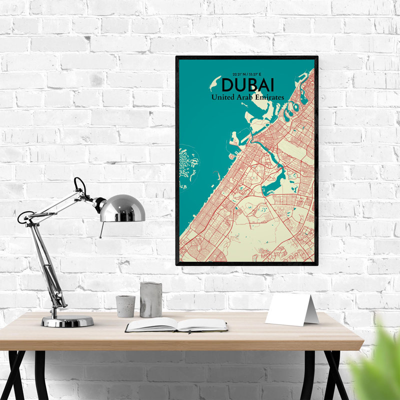 " Dubai City Map ", 36" H x 24" W