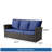 67.7" All-Weather Wicker 3-Seat Patio Sofa With Thick Blue Cushions & Black Frame-56704427