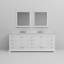 Meuble-lavabo double blanc l 84 po x P 22 po, comptoir en marbre de Carrare, ensemble de robinet et miroirs 34 po