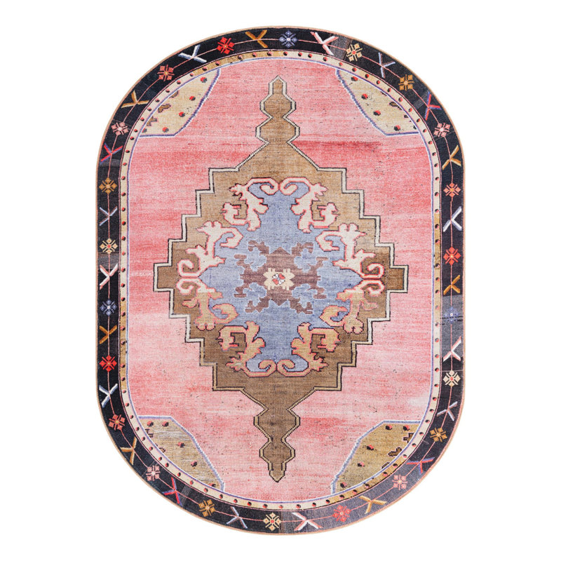 Glessite Chenille Geometric Indoor Rug, Oval 7'6" x 10'6"