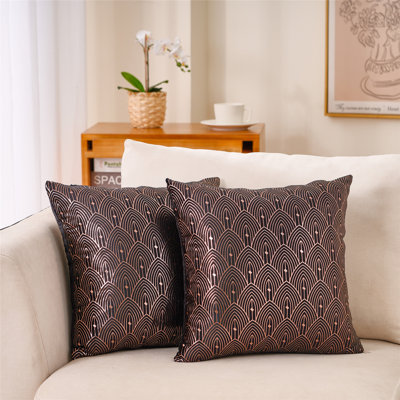 Geometric Velvet Reversible Throw Pillow