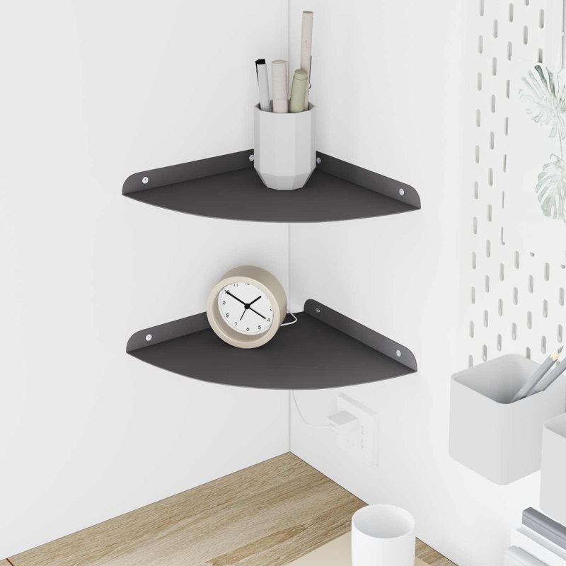Steel Corner Shelf, 2cm H x 24cm W x 24cm D